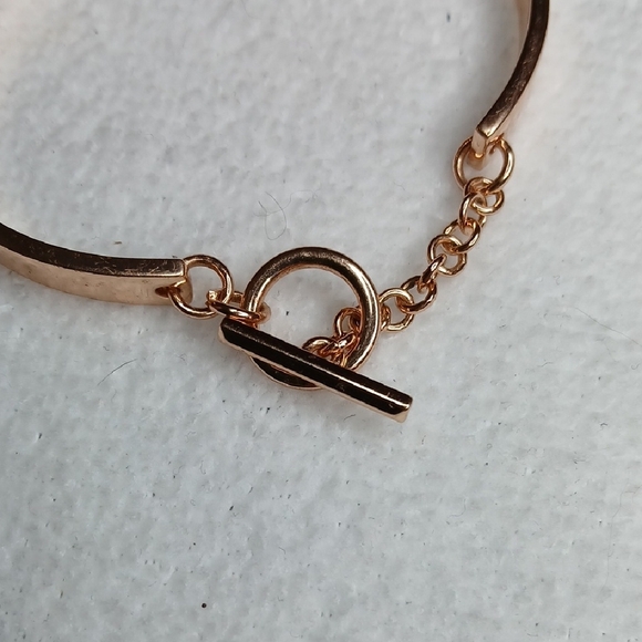 BCBGeneration Rose Gold Bangle Bracelet with Crystal Star Charm - Picture 4 of 5